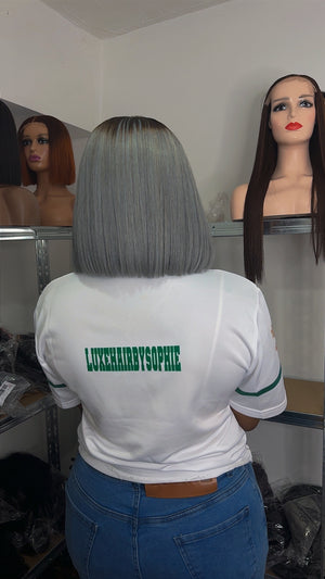 Luxury Straight wig - Grey