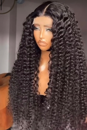 Diva- Super Double Drawn Closure Deep wave. 4 bundles