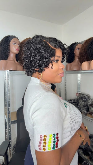 Highlight Pixie Cut Short Curly Wig