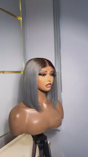 Luxury Straight wig - Grey